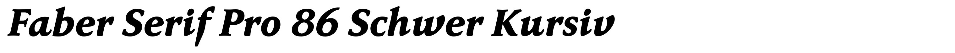 Faber Serif Pro 86 Schwer Kursiv